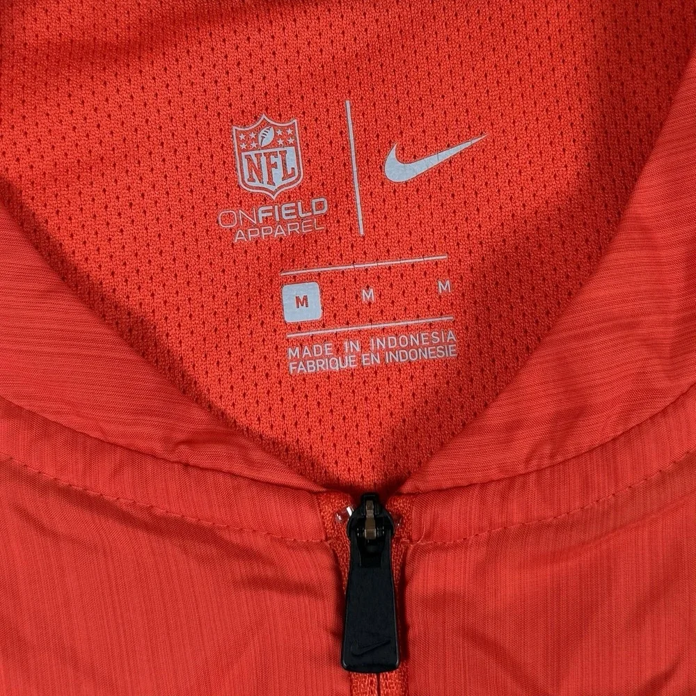 Nike Men's Medium Cleveland Browns On Field Orange 1/4 Zip Pullover Windbreaker